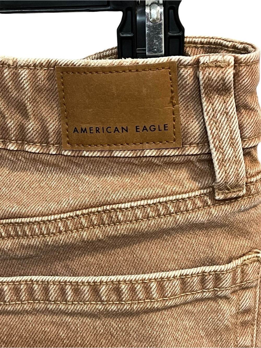 AE Khaki Colored Denim Low Rise Flare Jeans - Tan/Light Brown - Size 6 - Picture 9 of 11